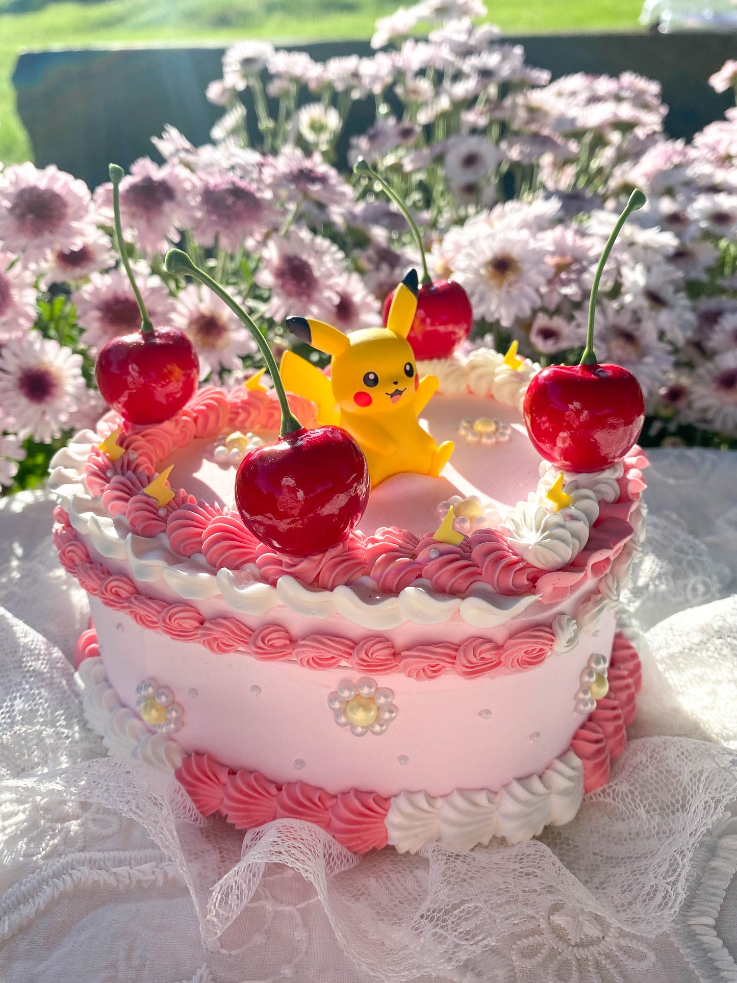 Pikachu in Daisy Garden - Pokemon
