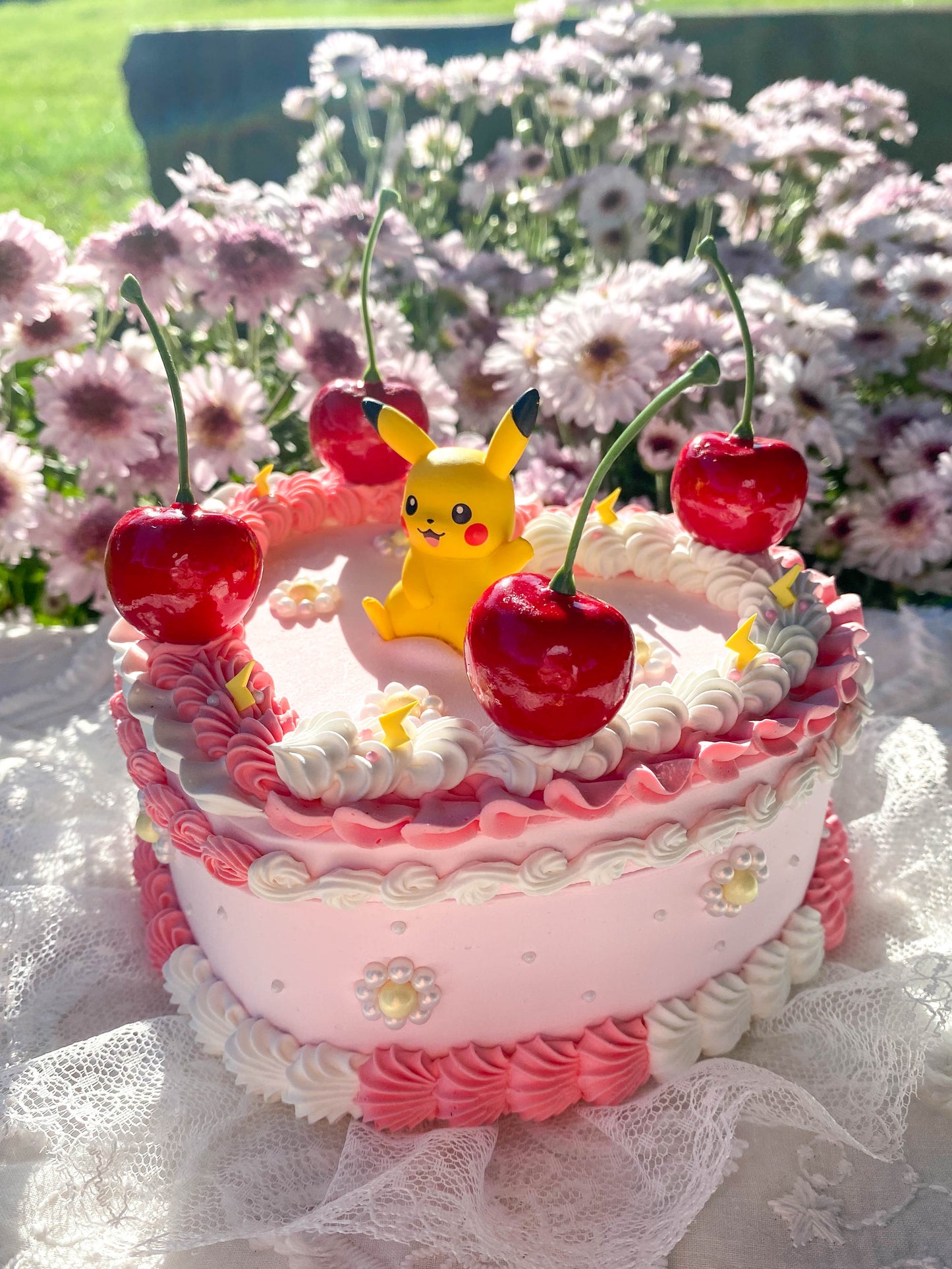 Pikachu in Daisy Garden - Pokemon
