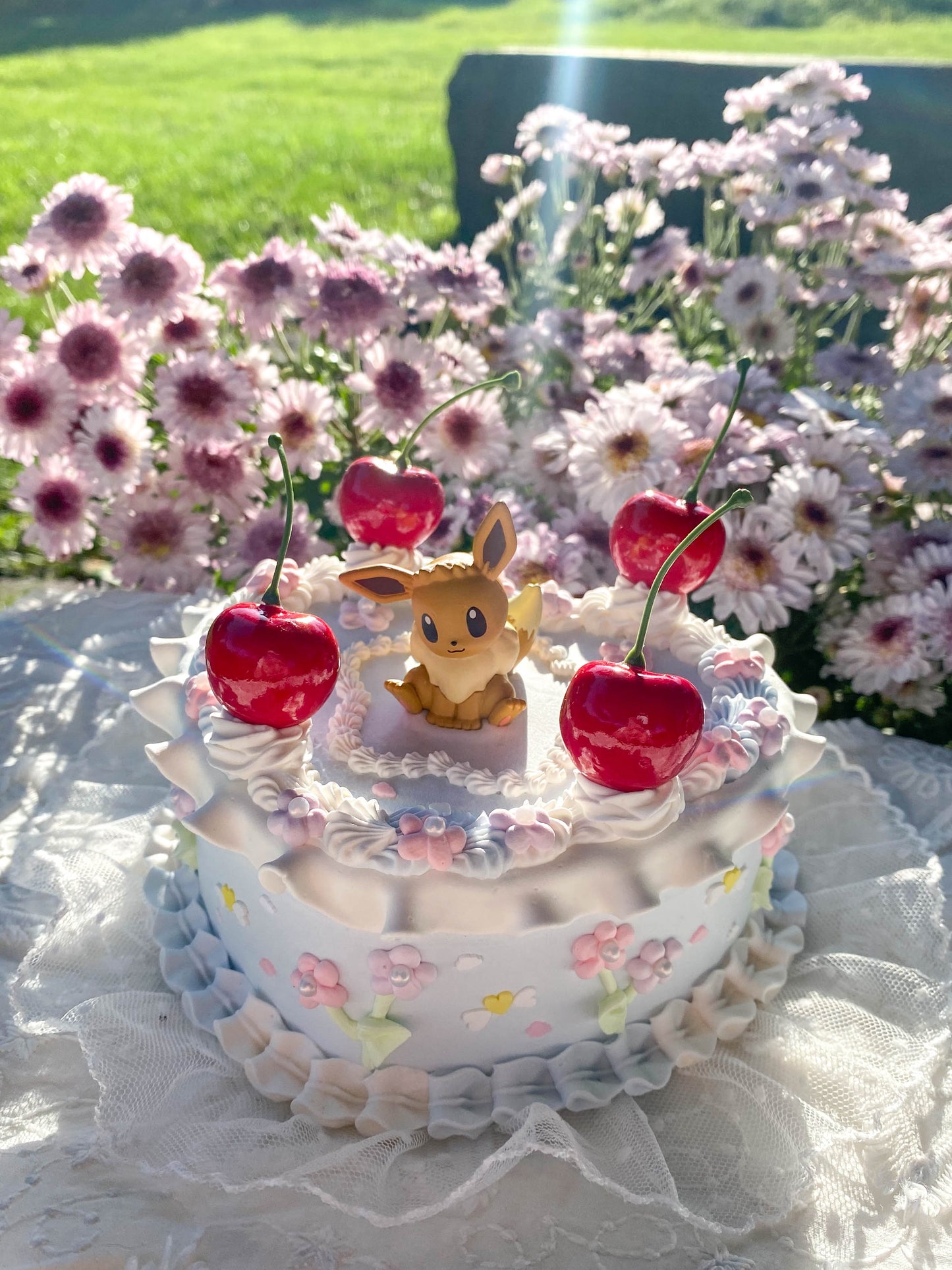 Eevee in the Flower Field - Pokemon