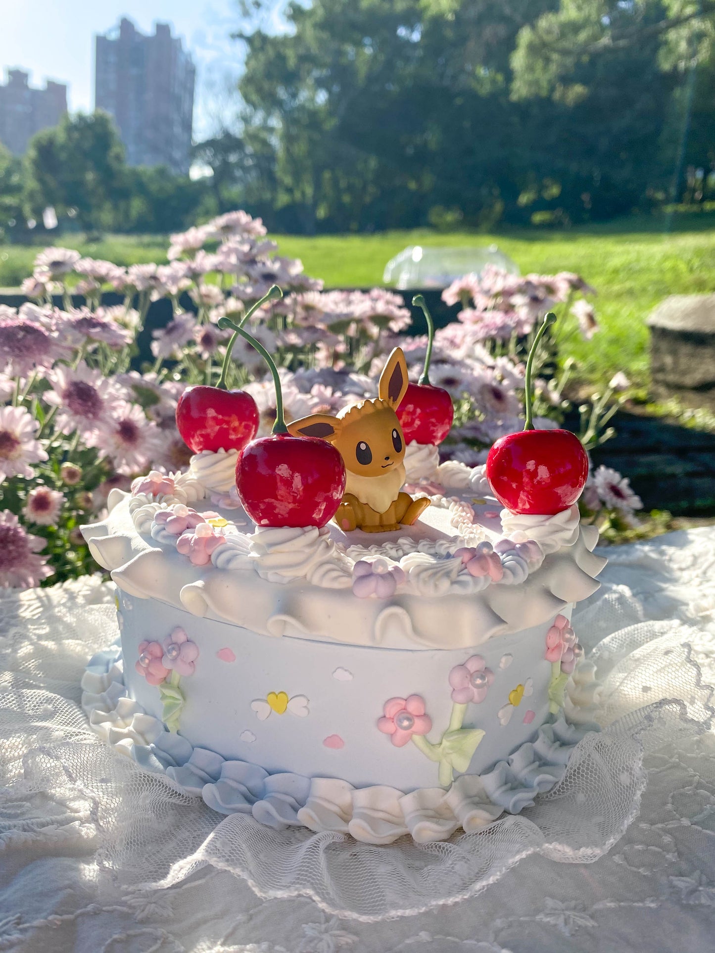 Eevee in the Flower Field - Pokemon