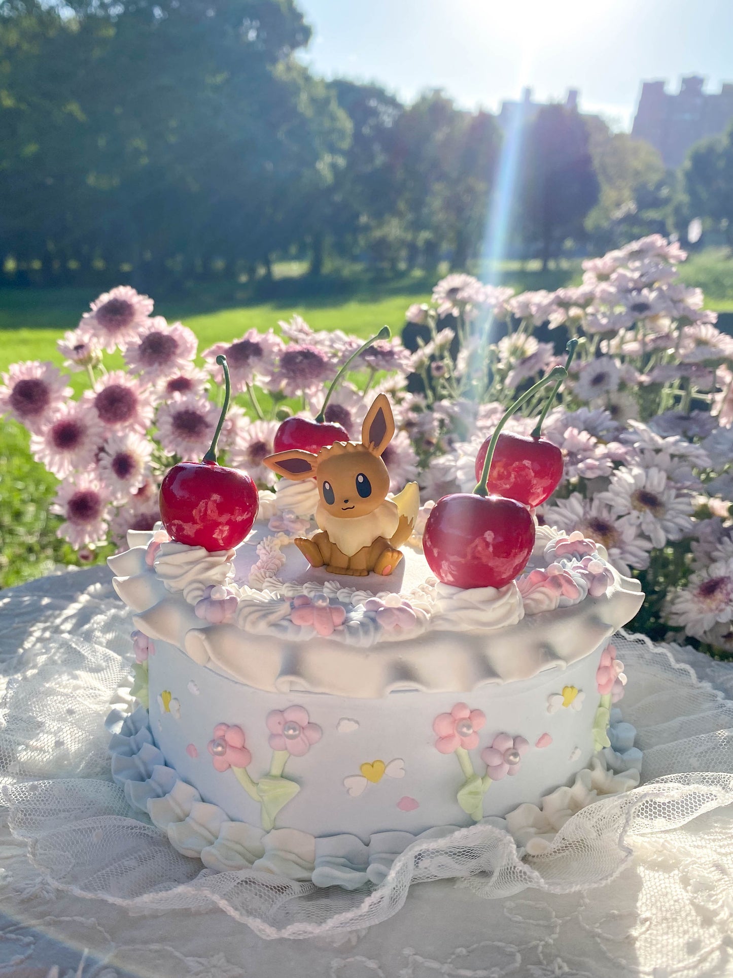 Eevee in the Flower Field - Pokemon