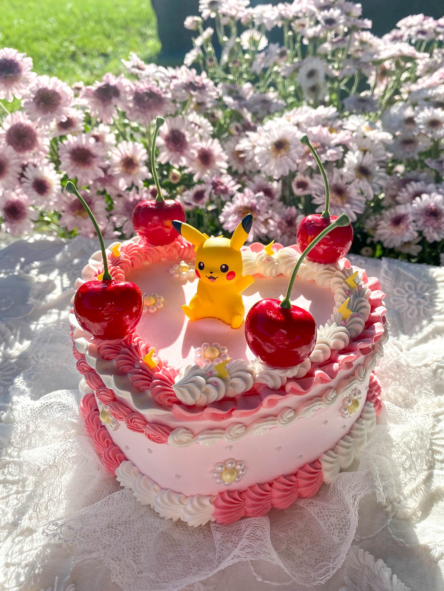 Pikachu in Daisy Garden - Pokemon